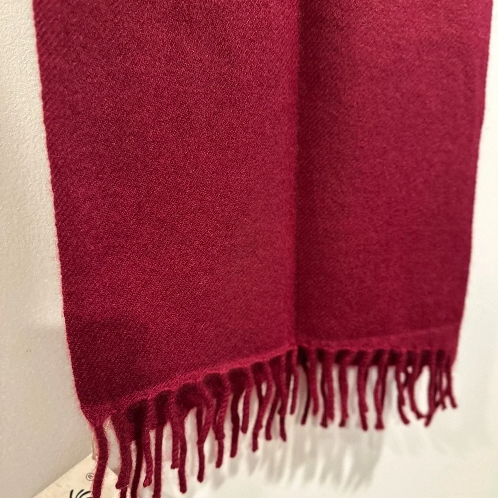 NWT Chyangra Pashmina 100% Pure 4-Ply Cashmere Scarf Handmade Nepal COA-WINE RED
